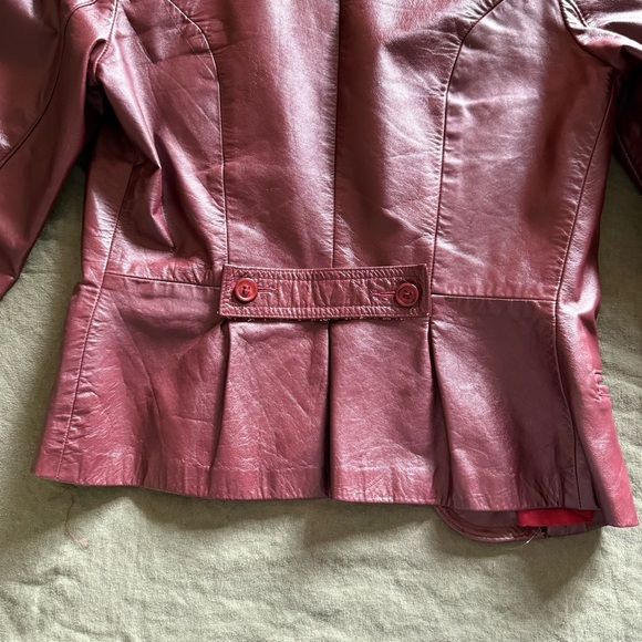 Winlit vintage Women's Burgundy Leather Jacket size 7 fits like Small - Picture 11 of 11